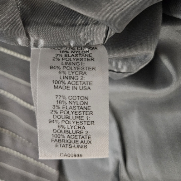 Nanette Lepore Gray Cotton Blend Pinstripe Dress Size 0 - Picture 6 of 7